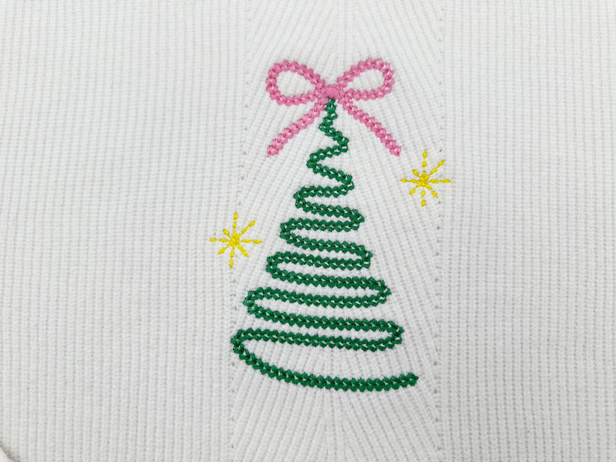 Bow Christmas Tree Chunky Thread Effect
