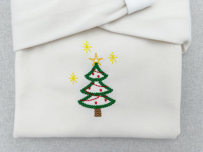 Sparkling Star Christmas Tree Chunky Thread Effect