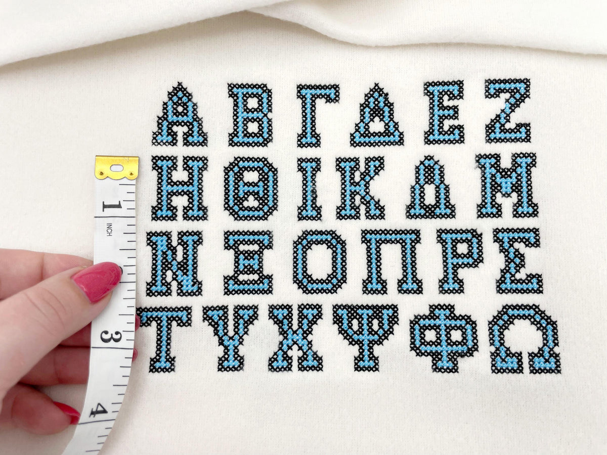 Cross Stitch Greek Font