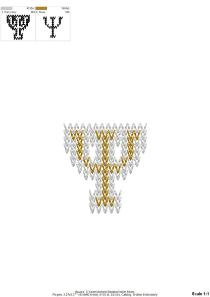 Knit Stitch Greek Font