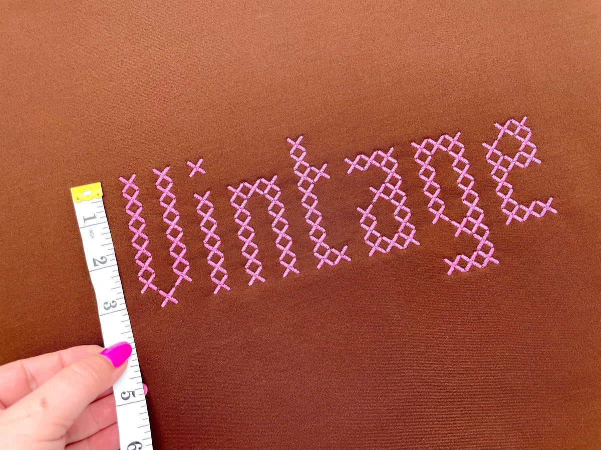 Narrow Chunky Cross Stitch Font machine embroidery designs unique Alphabet Monogram Block style many sizes 1.6 up to 4.4 inches BX