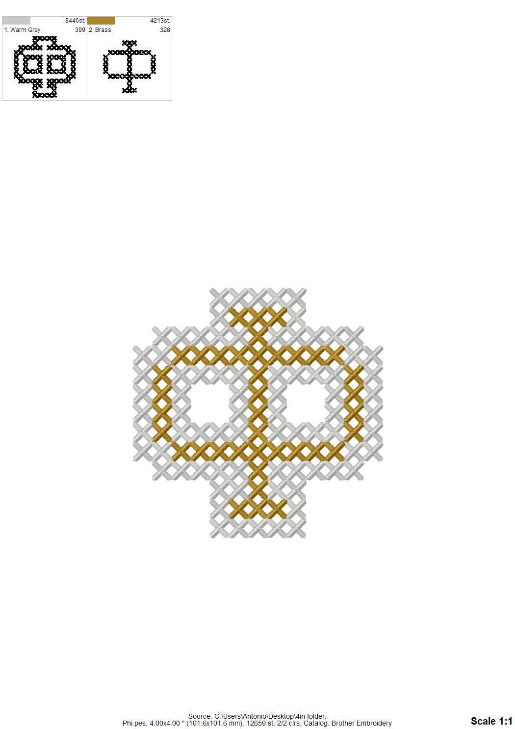 Chunky Cross Stitch Greek Font