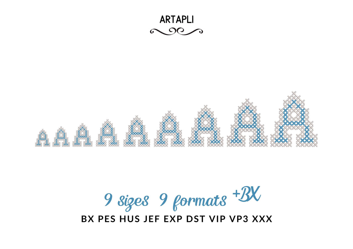 Chunky Cross Stitch Greek Font