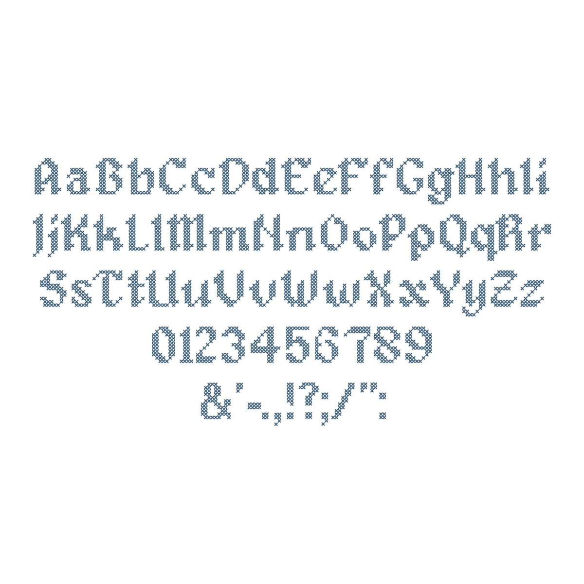 Old English Chunky Cross Stitch Font