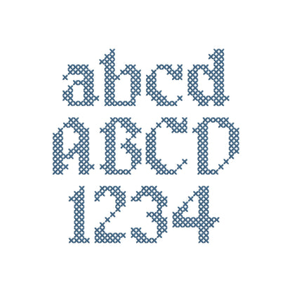 Old English Chunky Cross Stitch Font