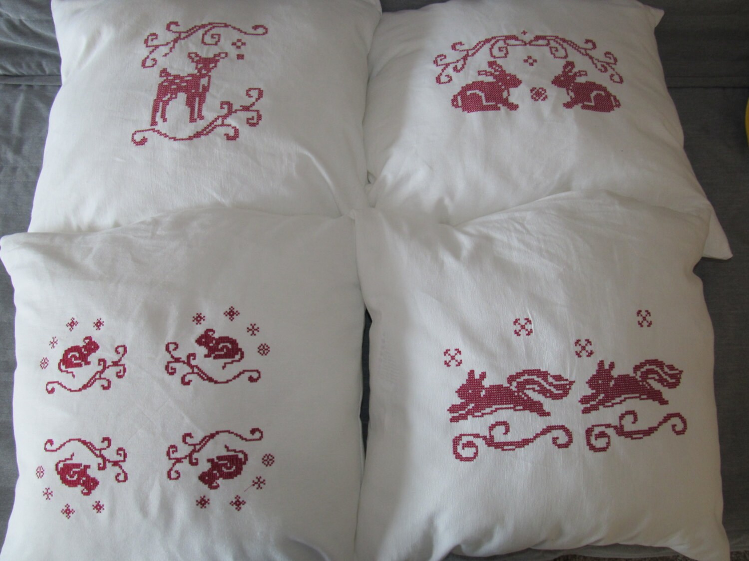 Cross Stitch Mouse Deer Squirrel Bunny Set