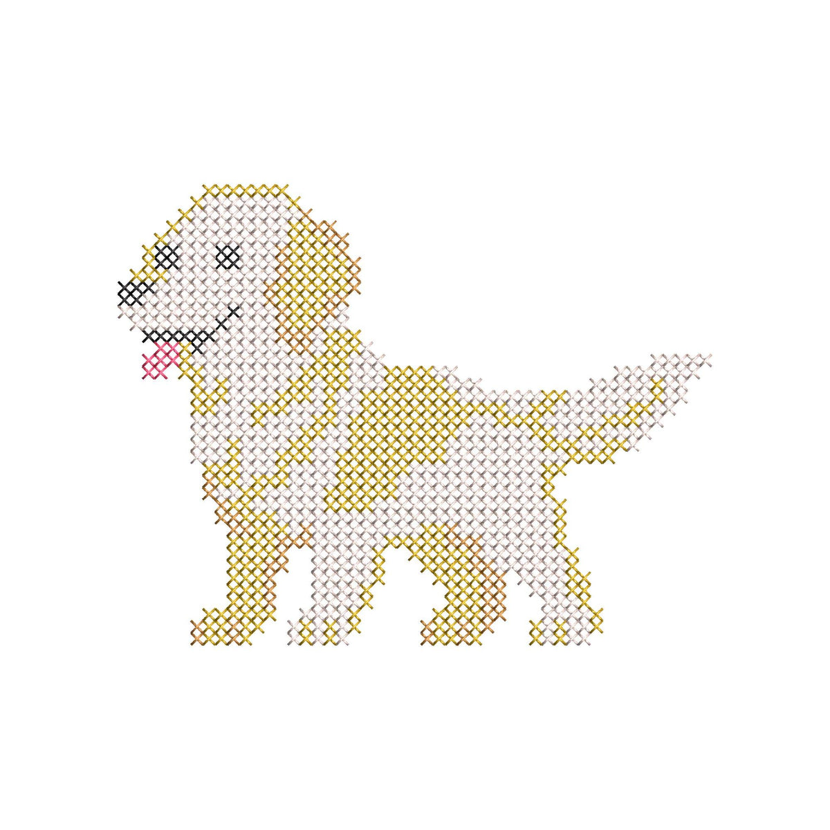 Golden retriever em ponto cruz