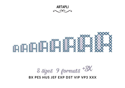 Chunky Cross Stitch Schrift, 2 Farben