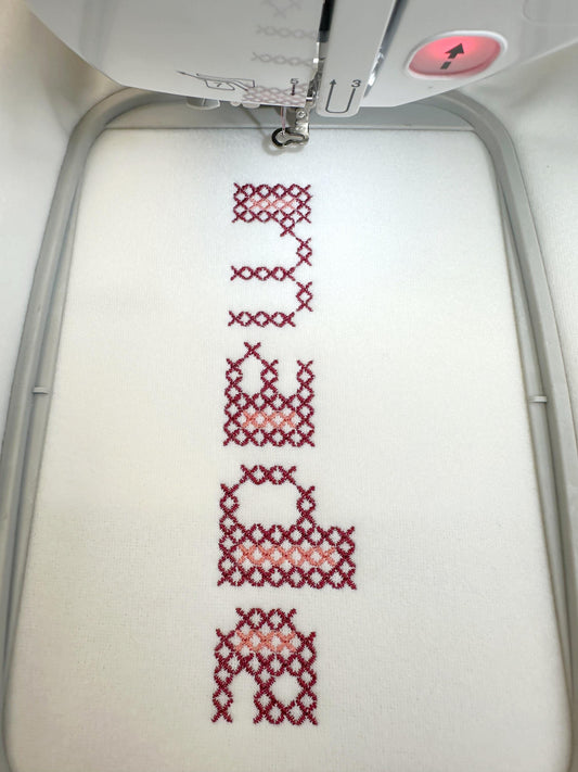 Chunky Cross Stitch Font 2 Colors – machine embroidery font by Artapli, photo 2