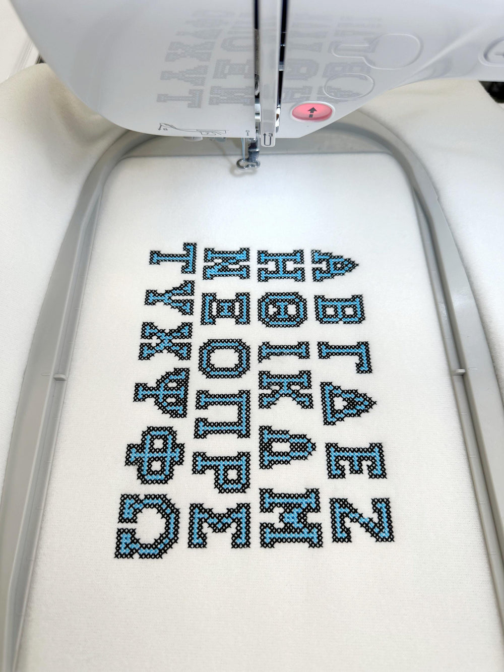 Cross Stitch Greek Font – machine embroidery font by Artapli, photo 2
