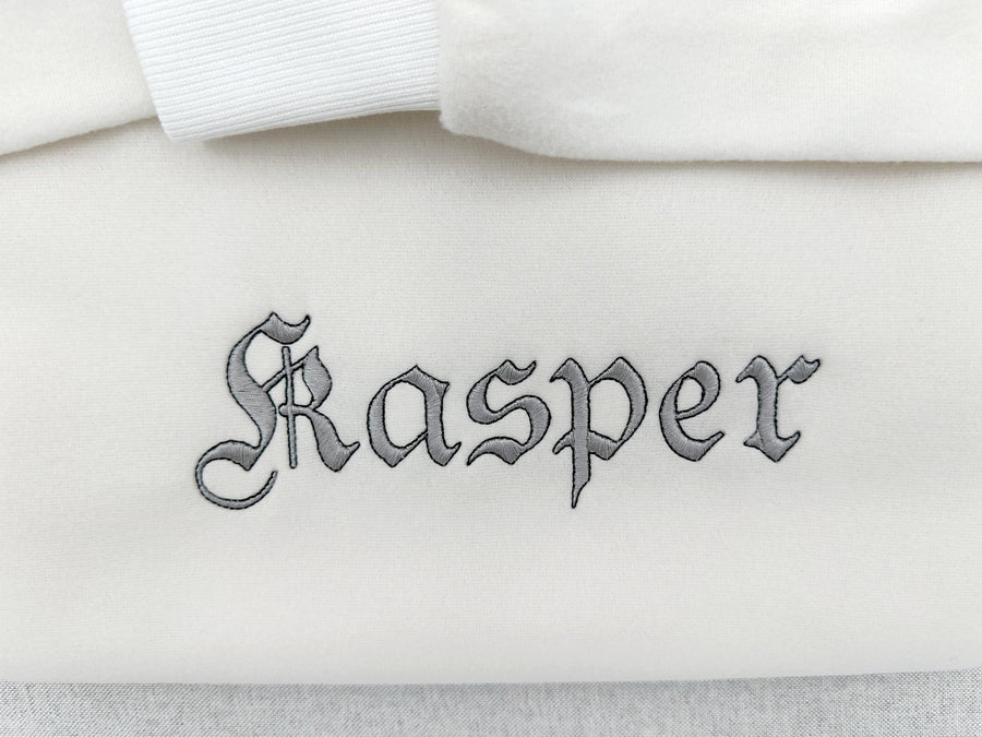 Old English satin and bean stitch outline FONT Kasper machine embroidery designs Medieval Gothic Alphabet Monogram sizes 1 up to 4.4 inch BX