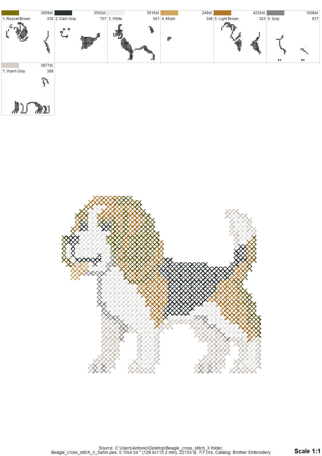 Cross Stitch Beagle