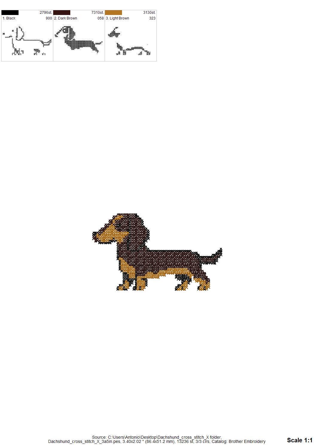 Cross Stitch Dachshund