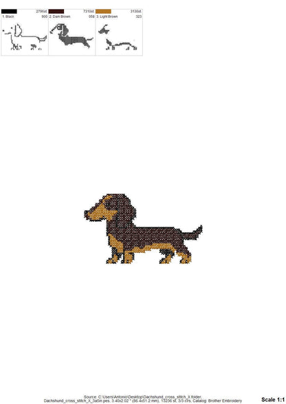 Cross Stitch Dachshund
