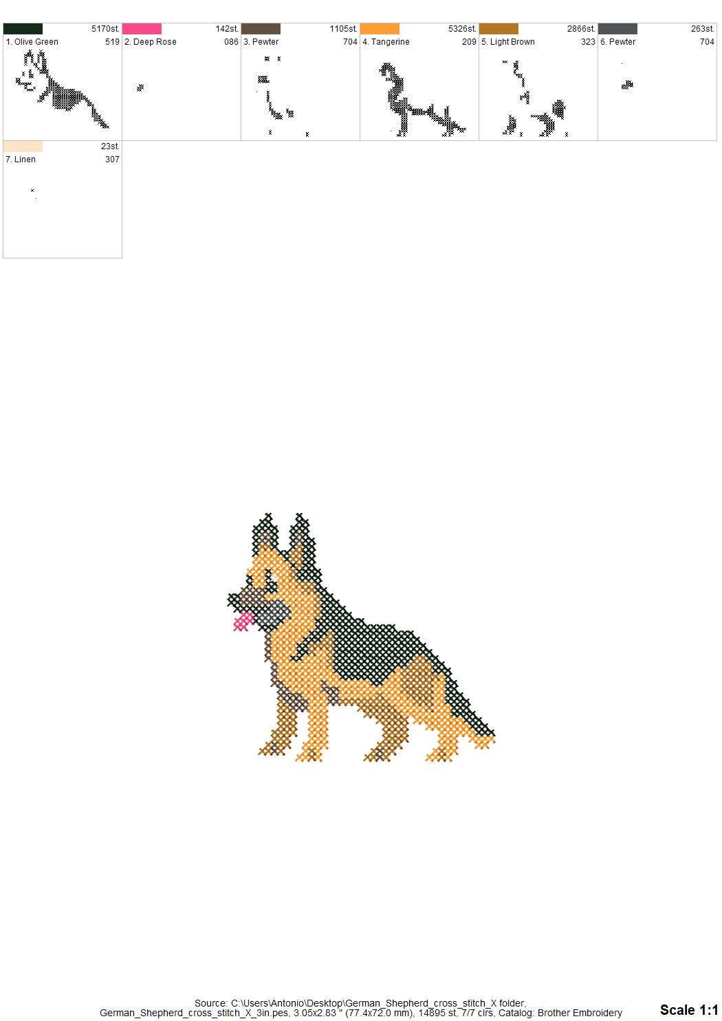 German Shepherd Cross Stitch