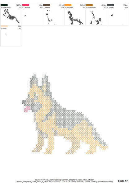 German Shepherd Cross Stitch