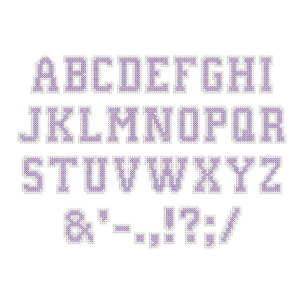 Varsity Cross Stitch Font – machine embroidery font by Artapli, photo 2