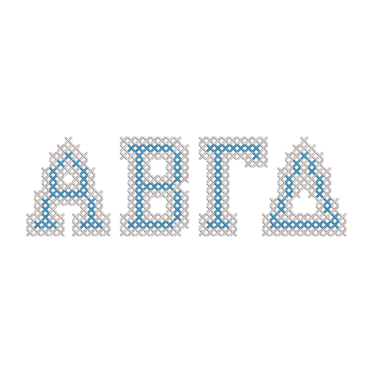 Chunky Cross Stitch Greek Font