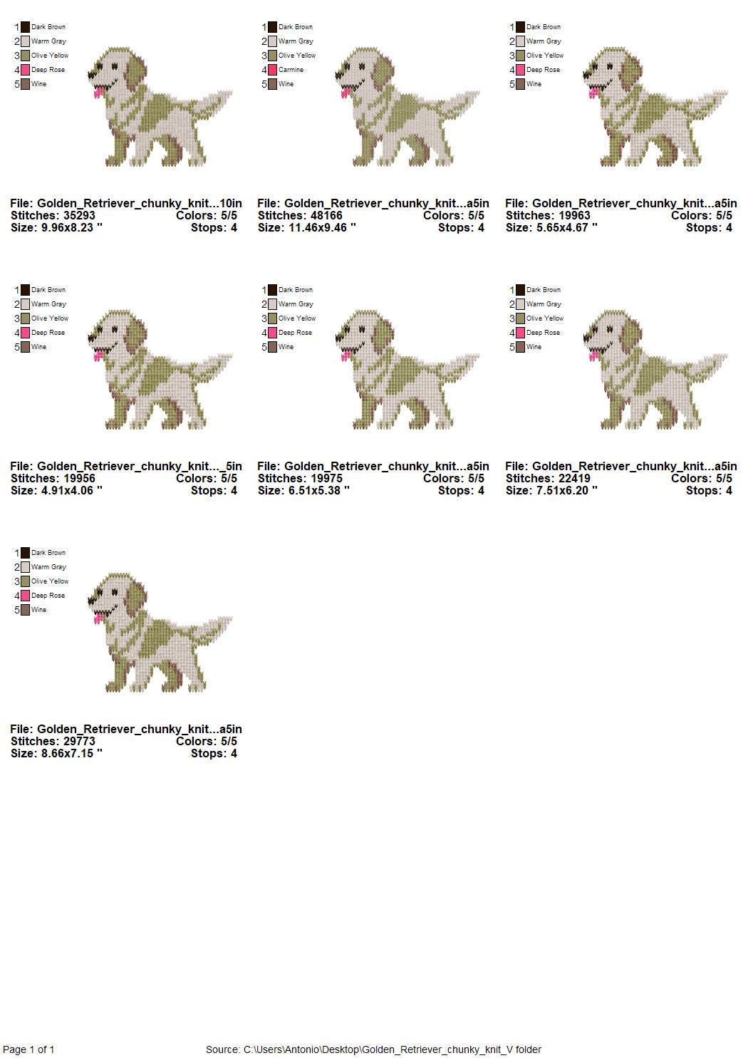 Golden retriever em tricô grosso