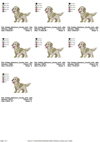 Golden retriever em tricô grosso