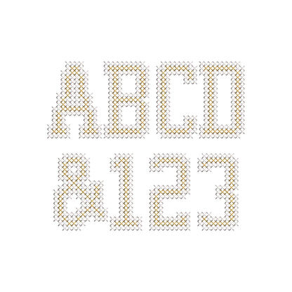 Varsity Narrow Cross Stitch Font – machine embroidery font by Artapli, photo 10