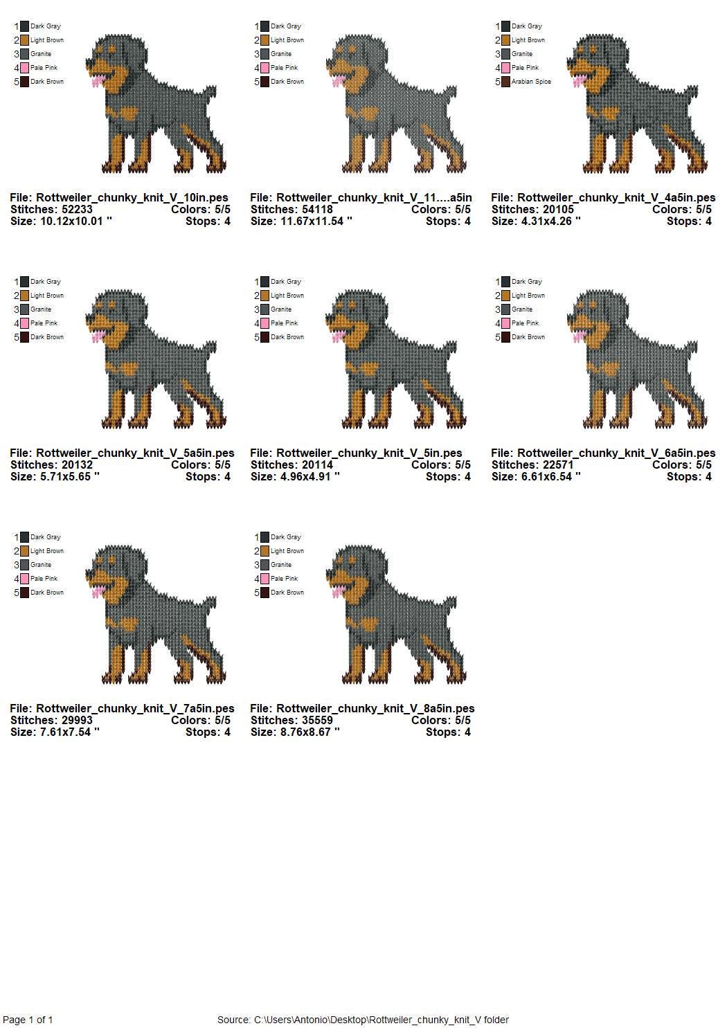 Rottweiler Knit Stitch – machine embroidery design by Artapli, photo 9
