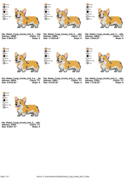 Welsh Corgi Knit Stitch – machine embroidery design by Artapli, photo 9