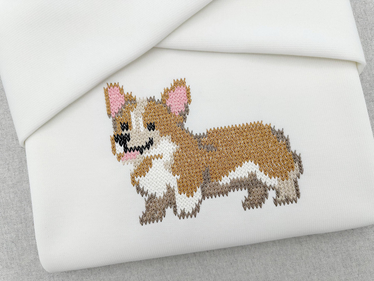 Welsh Corgi Knit Stitch – machine embroidery design by Artapli, photo 7
