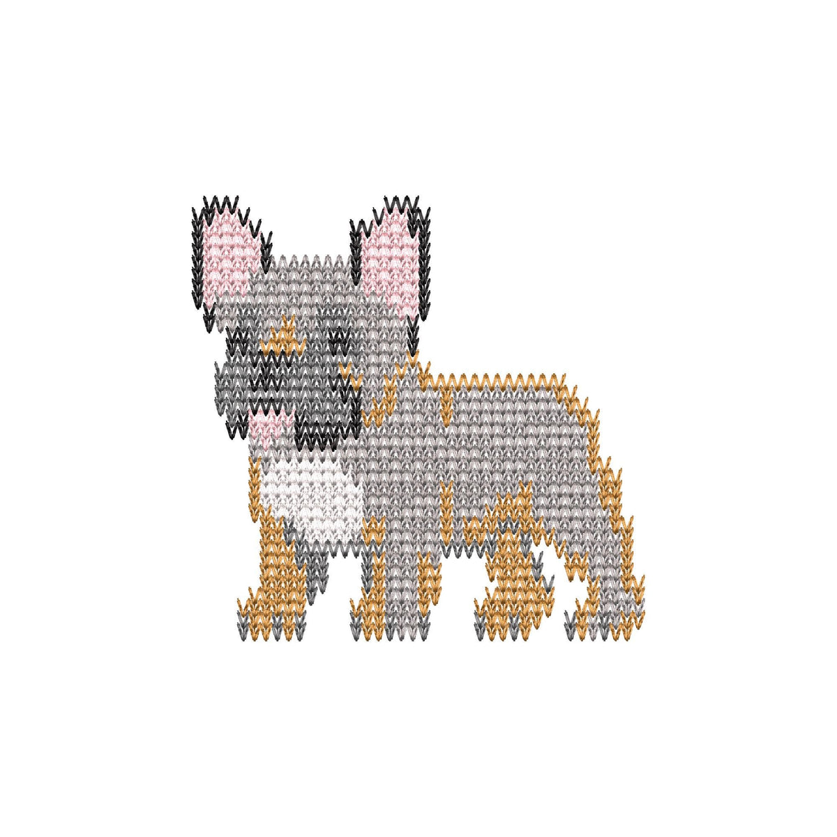 French Bulldog Knit Stitch – machine embroidery design by Artapli, photo 5