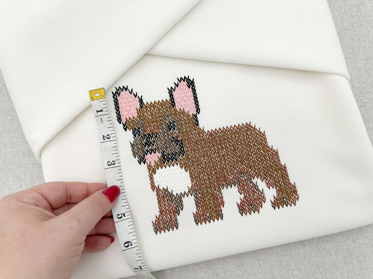 French Bulldog Knit Stitch – machine embroidery design by Artapli, photo 8