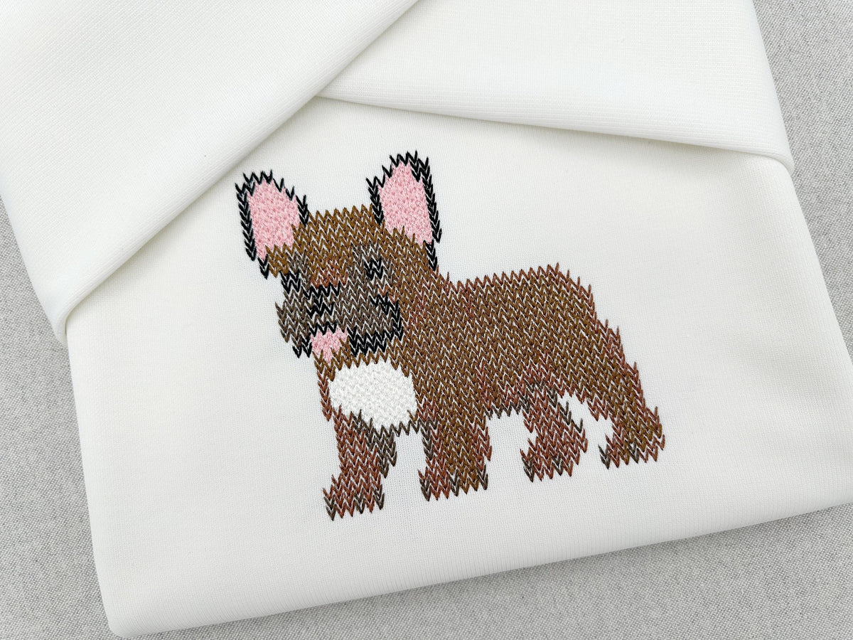 French Bulldog Knit Stitch – machine embroidery design by Artapli, photo 3