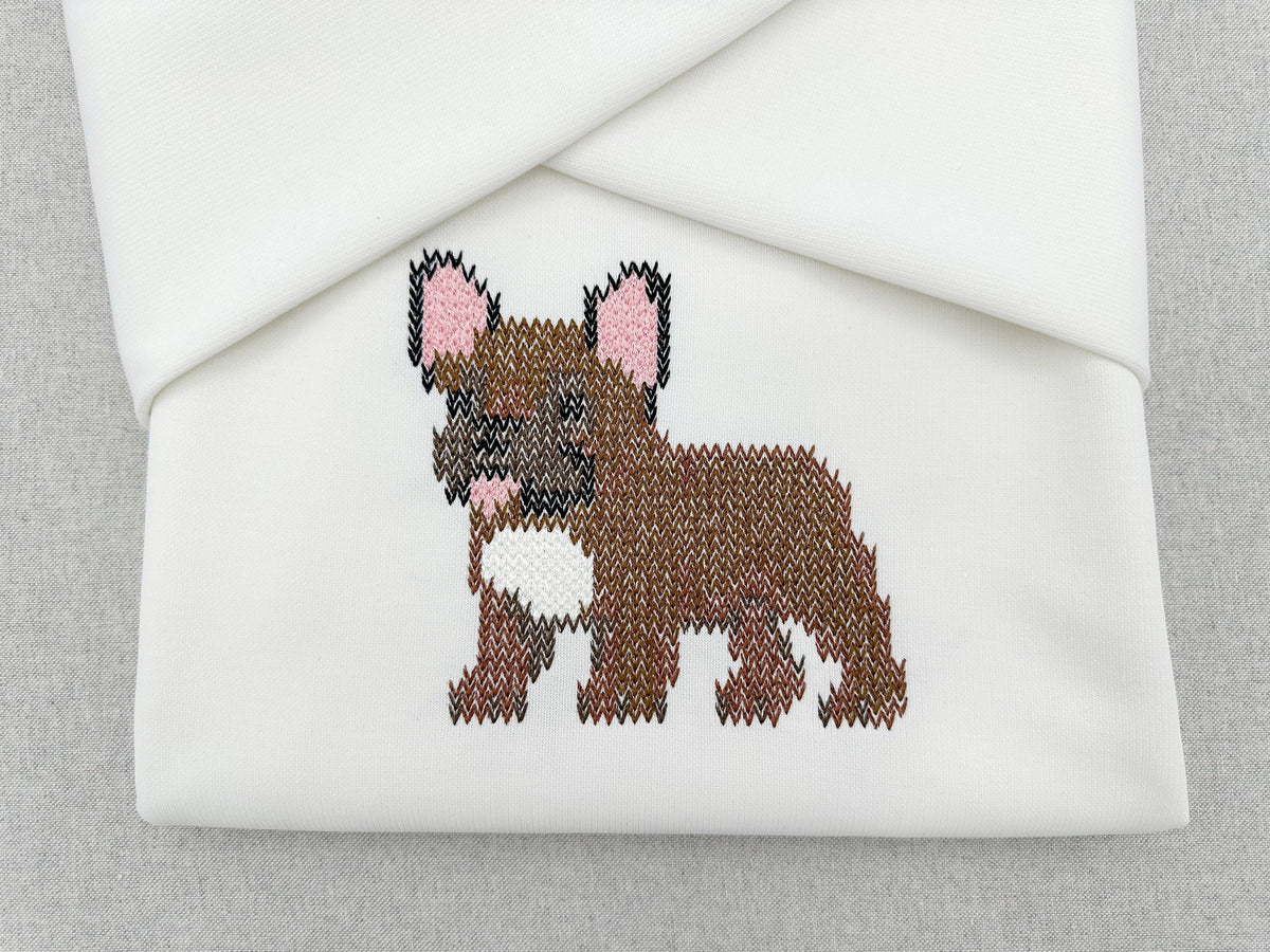 French Bulldog Knit Stitch – machine embroidery design by Artapli, photo 9