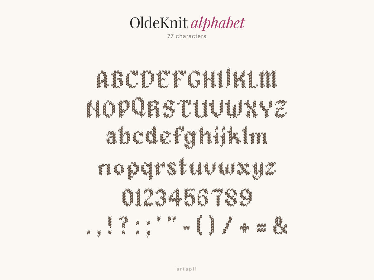 Knit Stitch Font OldeKnit