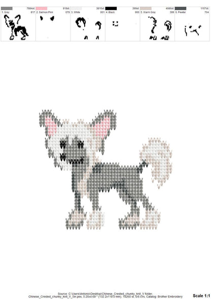 Chinese Crested Knit Stitch – machine embroidery design by Artapli, photo 9