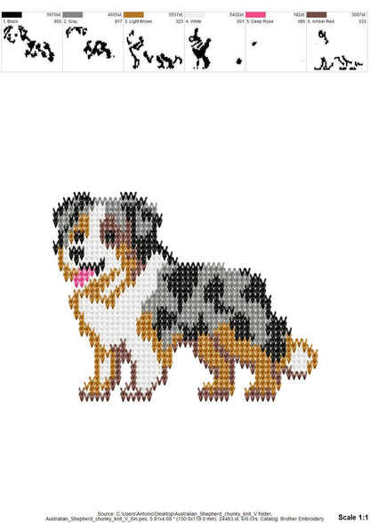 Australian Shepherd Knit Stitch – machine embroidery design by Artapli, photo 9