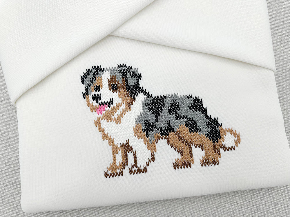 Australian Shepherd Knit Stitch – machine embroidery design by Artapli, photo 2