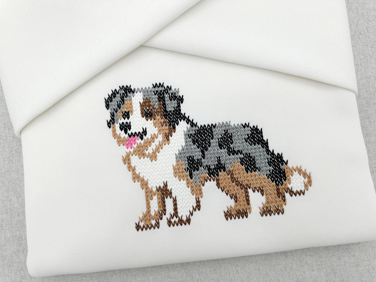Australian Shepherd Knit Stitch – machine embroidery design by Artapli, photo 2