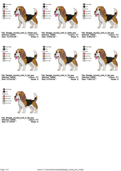 Beagle Knit Stitch – machine embroidery design by Artapli, photo 7