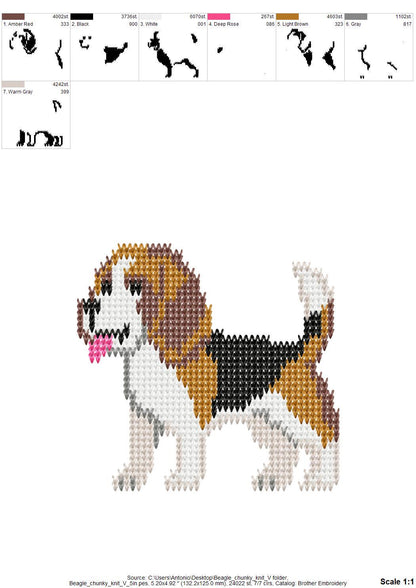 Beagle Knit Stitch – machine embroidery design by Artapli, photo 8