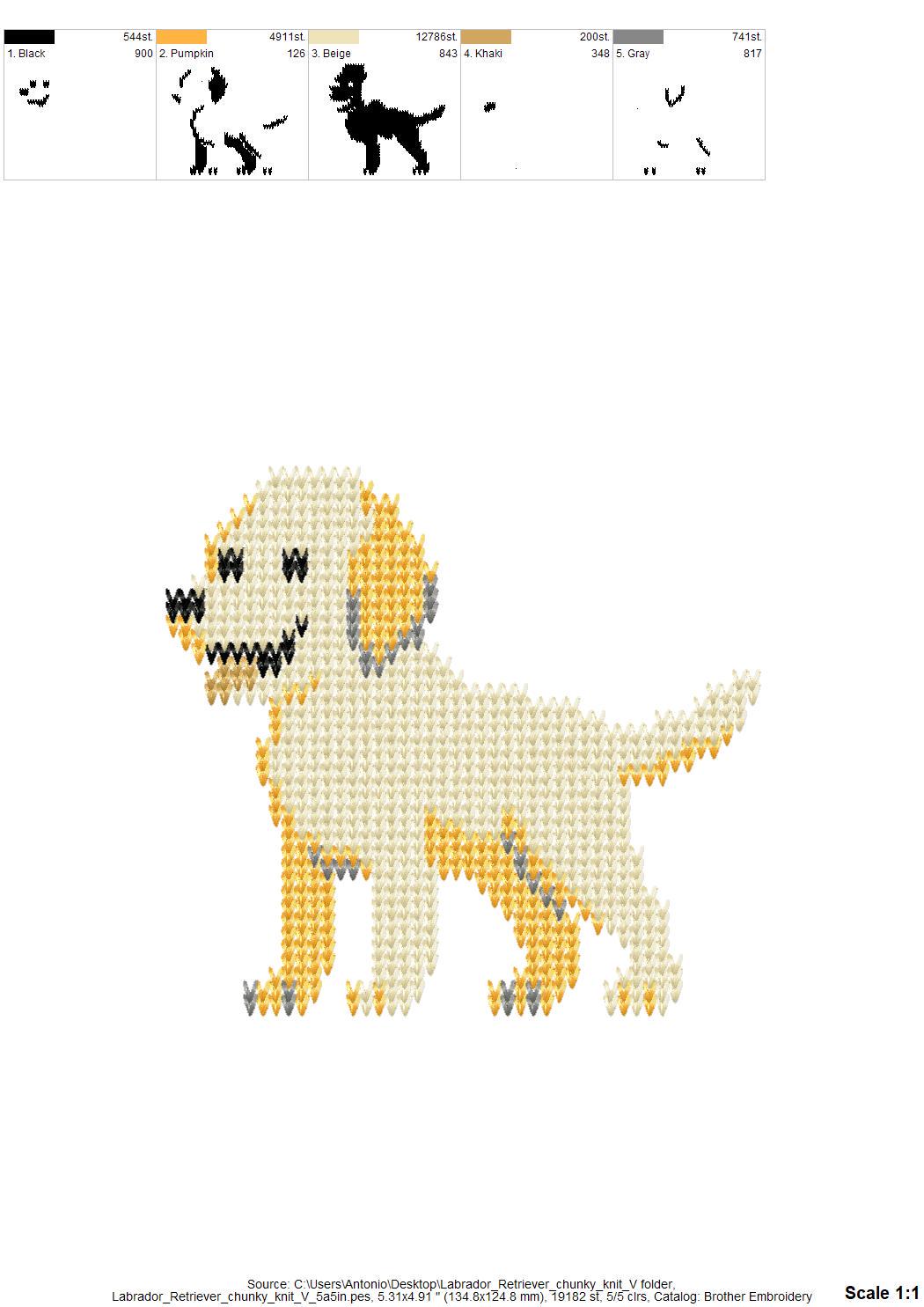 Labrador Retriever Knit Stitch – machine embroidery design by Artapli, photo 10