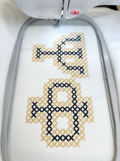 Chunky Cross Stitch Greek Font
