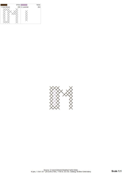 Cozy Cross Stitch Duo Font – machine embroidery font by Artapli, photo 8