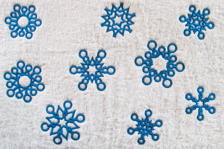 Simply Single 9 Snowflakes Machine Embroidery 2" 2.5" 3" 3.5" 4" | PES DST JEF | Artapli