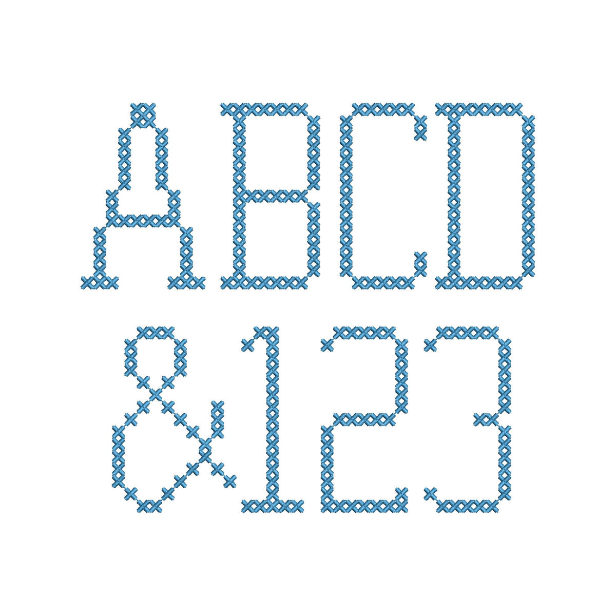 Chunky Cross Varsity Narrow Font – machine embroidery font by Artapli, photo 8
