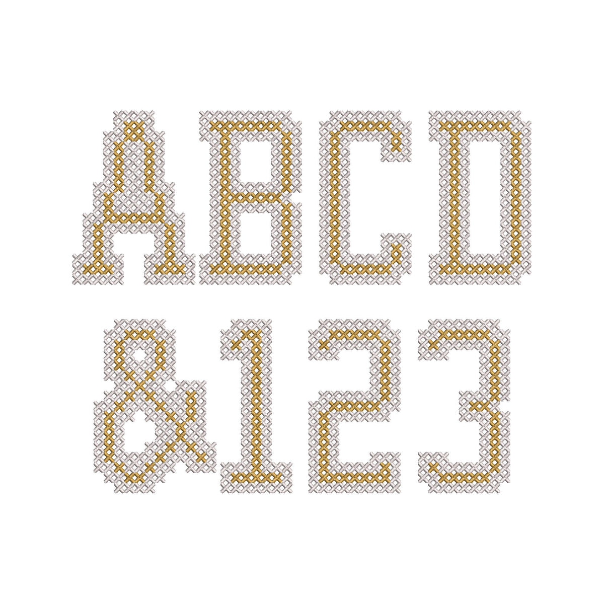 Varsity Outline Cross Stitch Font