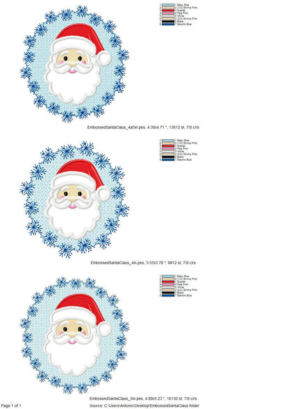 Embossed Santa Claus – machine embroidery design by Artapli, photo 9