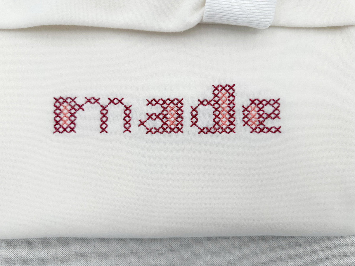 Bold 2 colors FONT Chunky Cross Stitch Alphabet unique handmade look Monogram machine embroidery design sizes 1.4 up to 4 inches BX