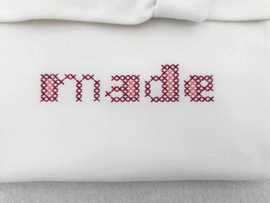Bold 2 colors FONT Chunky Cross Stitch Alphabet unique handmade look Monogram machine embroidery design sizes 1.4 up to 4 inches BX
