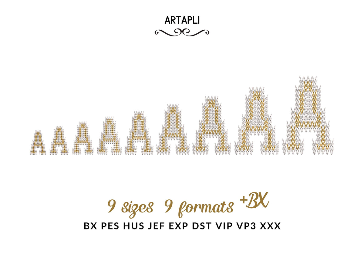 Varsity Knit Stitch Font – machine embroidery font by Artapli, photo 11