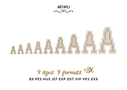 Varsity Knit Stitch Font – machine embroidery font by Artapli, photo 11
